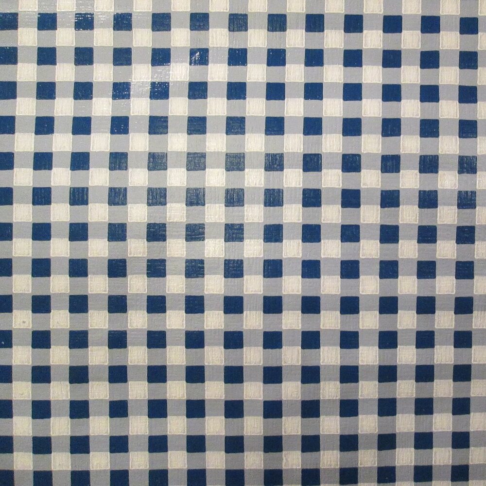 1970s Vintage Blue and White Gingham Wallpaper